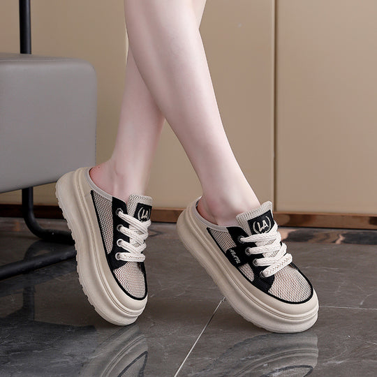 Damen Leichte Slip-On Sneakers mit atmungsaktiver Mesh-Oberfläche und dekorativem Detail R&B