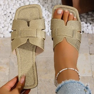 Damen Komfortable Slip-On Sandalen mit modischen Riemen R&B