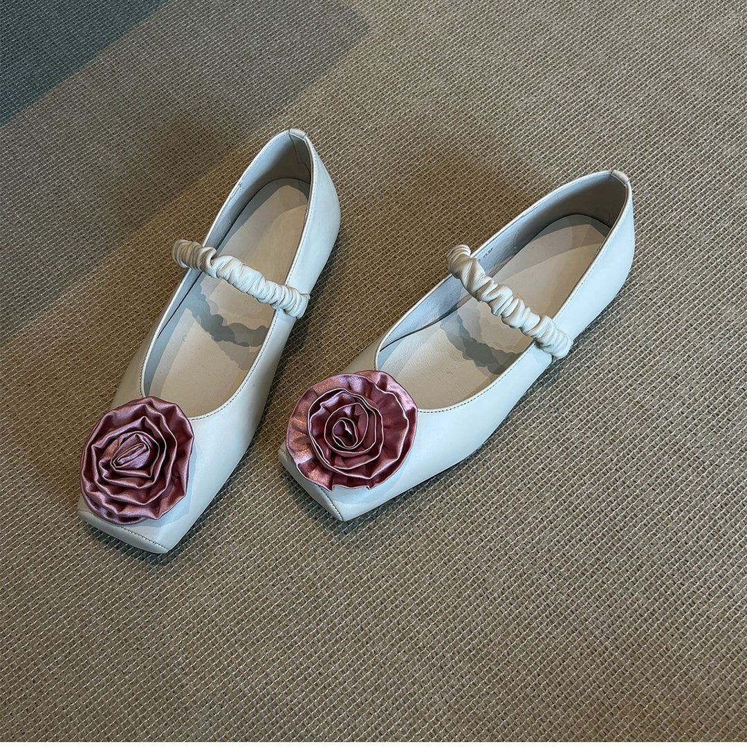 Damen Ballerina-Schuhe mit floralem Design und elegantem Riemen R&B