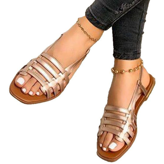 Damen Riemensandalen mit geflochtenem Design und rutschfester Sohle R&B