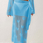 Damen transparenter Häkel-Strandsarong R&B