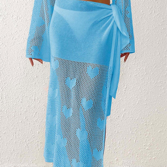 Damen transparenter Häkel-Strandsarong R&B