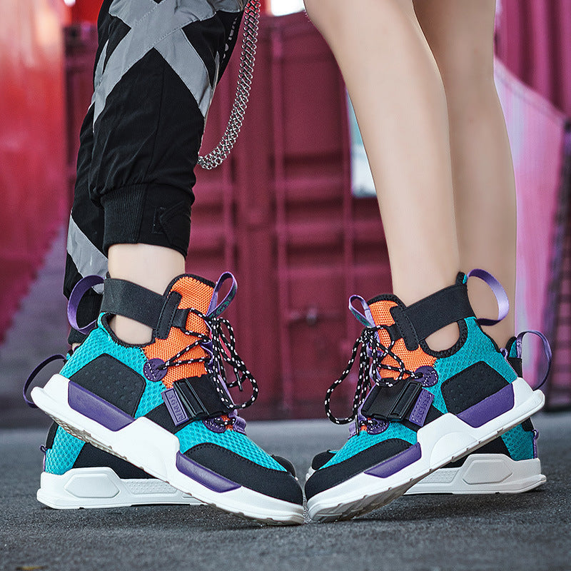 Damen Sportliche High-Top Sneaker mit verstellbarem Riemensystem R&B