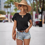 Damen Bluse mit fließendem Schnitt und verspielten Rüschendetails R&B