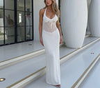 Damen Langer Strickkleid R&B