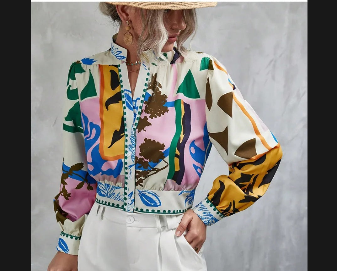 Damen Modische Kurzjacke mit detailiertem Floral-Print R&B
