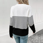 Damen Strickpullover mit modernem Muster und lässigem Schnitt R&B
