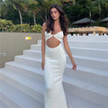 Damen Elegantes Maxikleid mit aufregendem Cut-Out und spaghettiträgern R&B