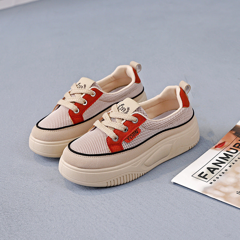 Damen Bequeme Sneakers mit luftigen Mesh-Einsätzen und auffälligem Design R&B