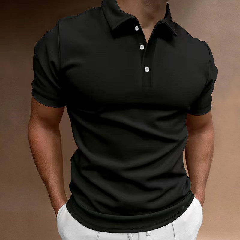 Herren nan schlank geschnittenes Stretch-Poloshirt mit Kentkragen und elastischem Saum R&B