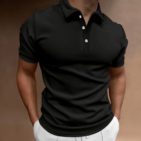 Herren nan schlank geschnittenes Stretch-Poloshirt mit Kentkragen und elastischem Saum R&B