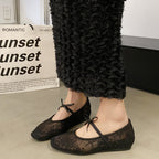 Damen Ballerinas mit zartem Spitzen-Design und eleganter Schleifenverzierung R&B