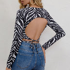 Damen Cropped Shirt mit ZR&Bra-Muster R&B