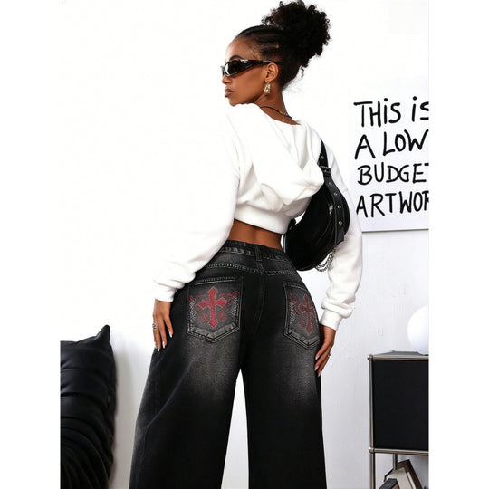 Damen Weite Jeans im Urbanen Stil mit Exklusivem Design R&B