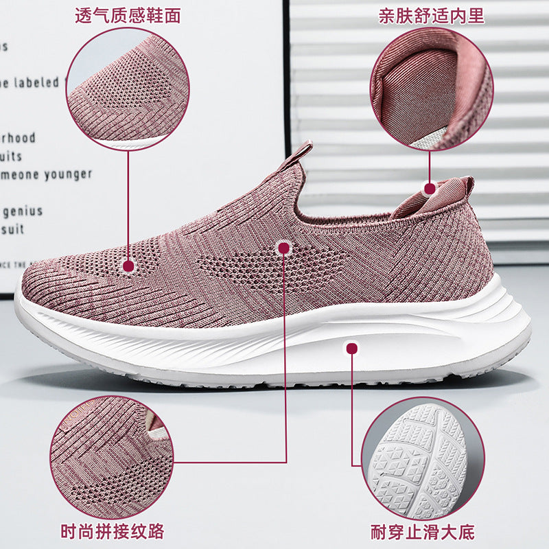 Damen Bequeme Slip-On Sneakers mit atmungsaktivem Obermaterial und dämpfender Sohle R&B