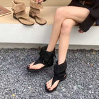 Damen modische Zehenstegsandalen mit verstellbarem Riemen R&B