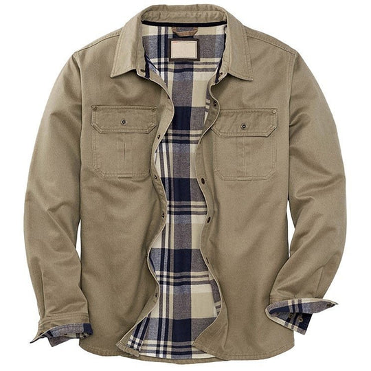 Herren Hemdjacke mit kariertem Innenfutter und praktischen Brusttaschen R&B