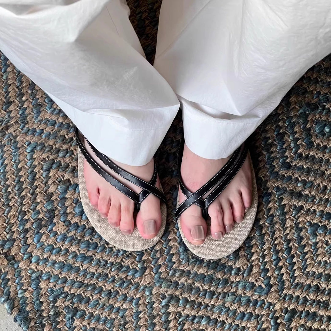Damen Zehentrenner-Sandalen mit komfortabel geflochtenem Riemendesign R&B