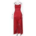 Damen luxuriöses Satin-Maxikleid mit asymmetrischem Schnitt R&B