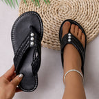 Damen elegante Zehengreifer-Sandalen mit Perlenverzierung R&B