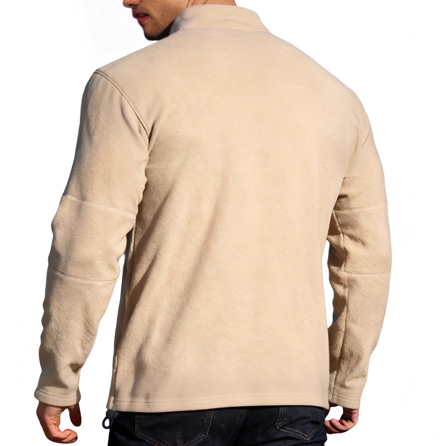 Herren nan leichter Mikrofleece-Performancepullover mit kurzem Reißverschluss Raglanärmeln und formgR&Benden Nähten R&B