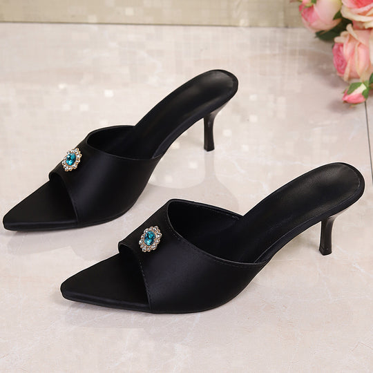 Damen eleganter mules mit feiner Applikation R&B