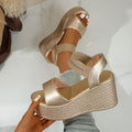 Damen Plateausandaletten mit elegantem Riemen und rutschfester Sohle R&B