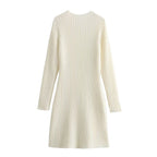 Damen Strickkleid mit modernem Rippendesign R&B