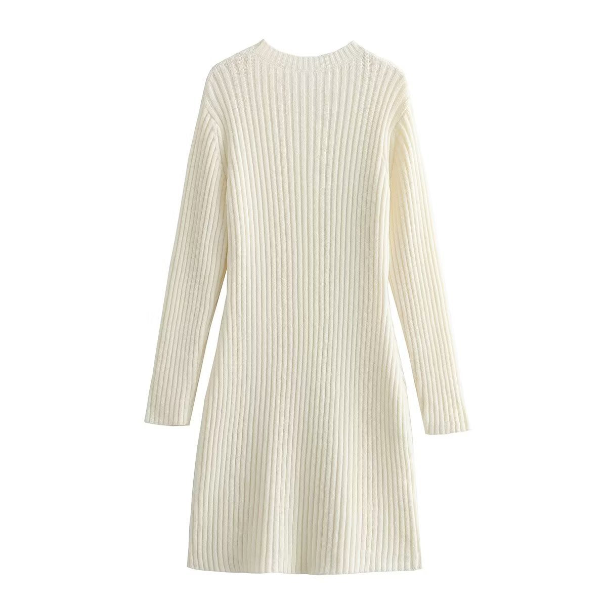 Damen Strickkleid mit modernem Rippendesign R&B