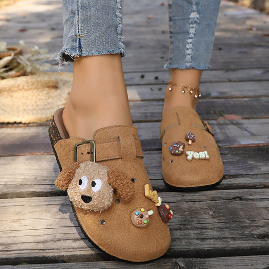 Damen Bequeme Clogs mit süßem Dekor und verstellbarem Riemen R&B
