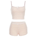 Damen Spitzen-Crop-Top und Shorts Set R&B
