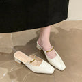 Damen elegante Slingback-Mules mit dekorativen Kettenakzenten