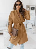 Damen Oversized Morgenmantel mit Gürtel und breiten Ärmeln R&B