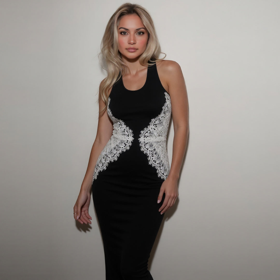 Damen Figurbetontes Spitzenkleid R&B