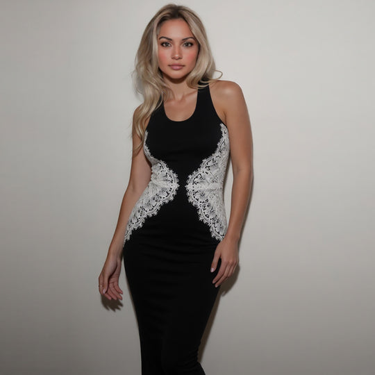 Damen Figurbetontes Spitzenkleid R&B