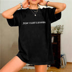 Damen Oversized T-Shirt mit kreativem Statementdruck R&B