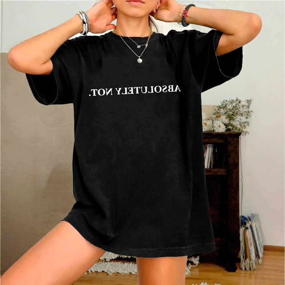 Damen Oversized T-Shirt mit kreativem Statementdruck R&B