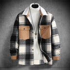 Herren Karo-Flanelljacke mit zwei Brusttaschen und weichem Kragen