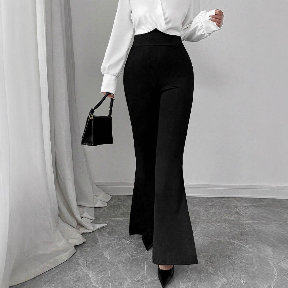 Damen Flared-Hose mit hohem Bund und fließendem Schnitt R&B