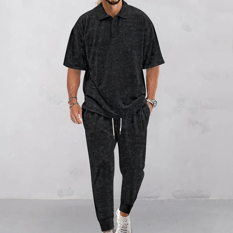 Herren lässiges Freizeit-Set aus weichem Material mit praktischem Kordelzug und elastischem Bund R&B