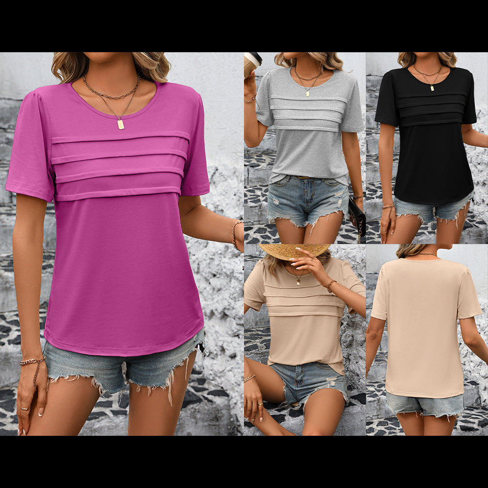 Damen elegantes T-Shirt mit strukturiertem Design R&B