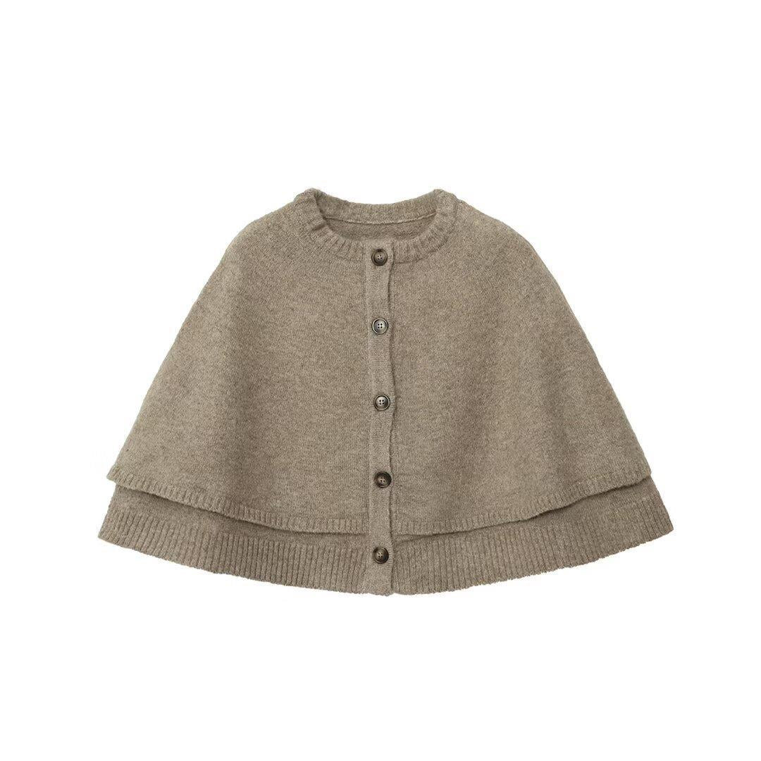 Damen modische Strickumhangjacke mit eleganten Knöpfen R&B