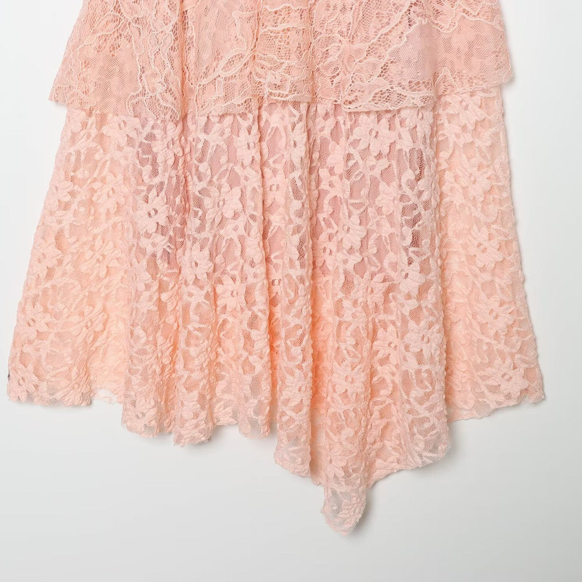 Damen romantisches Spitzenkleid mit Rüschendetails R&B