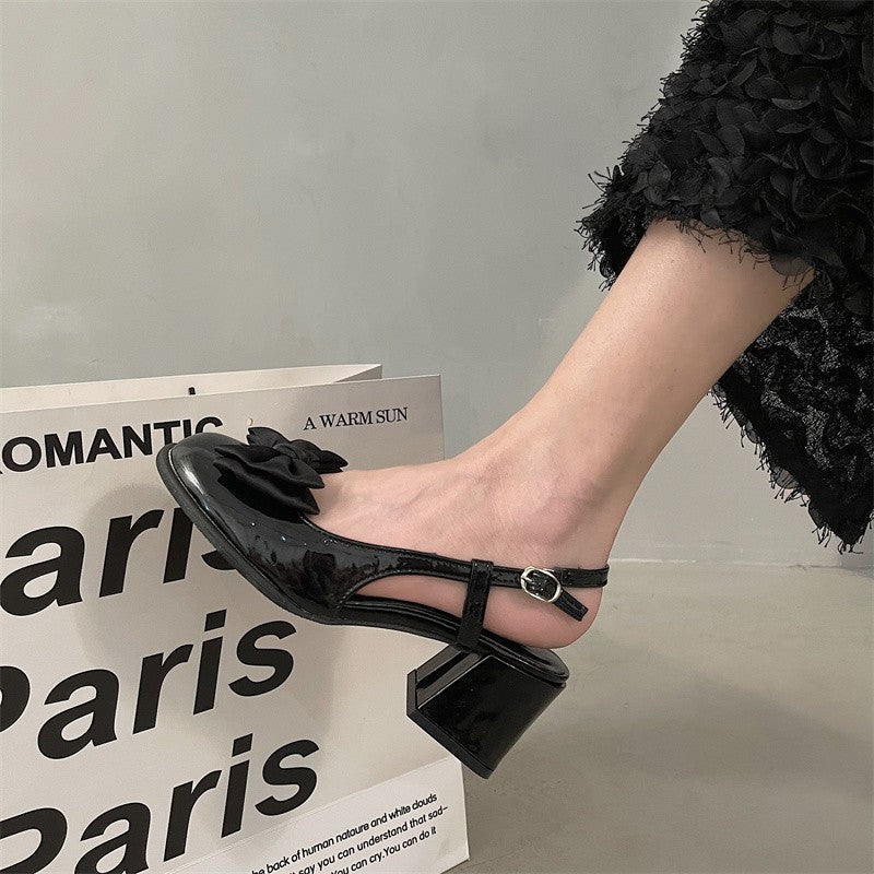 Damen Sling Heels mit floralem Akzent R&B