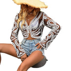 Damen Transparentes Häkeloberteil R&B