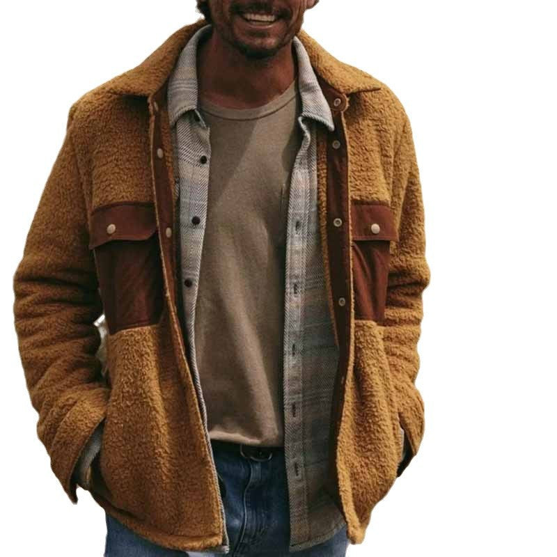 Herren Fleece-Jacke mit doppellagigem Design und praktischen Taschen