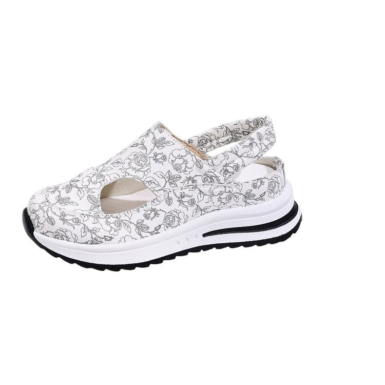 Damen Sportliche Sandaletten mit floralem Schnitt und rutschfester Sohle R&B