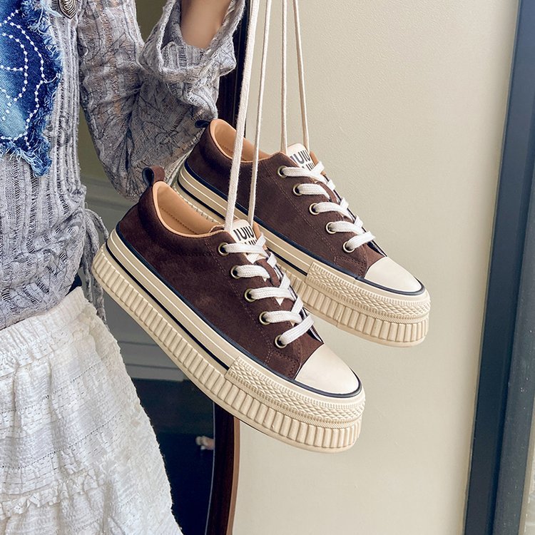 Damen modische Sneakers mit robustem Plateau und klassischem Design R&B