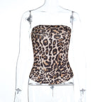 Damen Bandeau-Oberteil mit attraktivem Leopardenmuster R&B