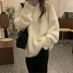 Damen weicher Strickpullover im lässigen Oversized-Stil R&B